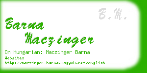 barna maczinger business card